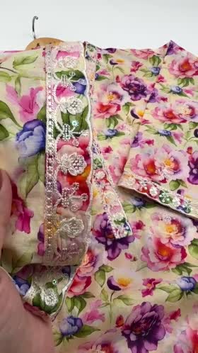 Rs 6500 Aneelas Stitched Printed Emb Lawn Shirt trouser 2pc [SPR-26-53-B-A] [Dispatch Time 2 Months]