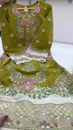 Rs 9500 Aneelas Stitched Lawn Emb Shirt Trouser [LUX-14] [Dispatch time 2 months] ~ [Chest 21] [Length 47] MEDIUM (Shoot Length)