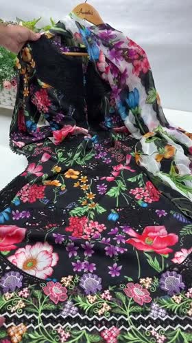 Rs 12700 Aneelas Stitched Lawn Print Emb 3pc with Voil Lawn Duppata [SPR-26-35-B] [Dispatch Time 2 Months]