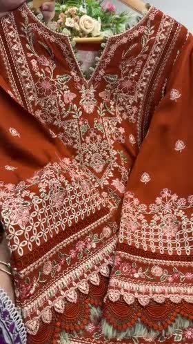 Rs 14000 Aneelas Stitched Twill Emb Shirt Trouser 2pc [WLUX-26-12] [Dispatch Time 2.5 Months]