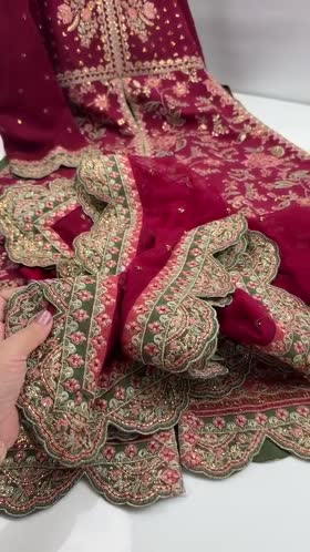 Rs 23500 Aneelas Stitched Raw Silk Semi Formal Emb 3pc Net Duppata [FC-27] [Dispatch Time 2 Months]