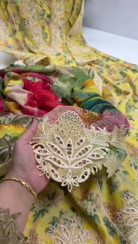 Rs 16000 Aneelas Stitched Lawn Print Emb Frock 3pc with Chiffon Emb Duppata [SPR-26-11] [Dispatch Time 2 Months]