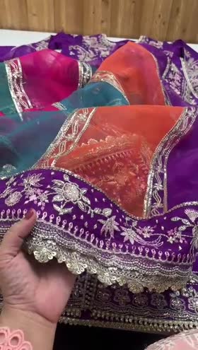 Rs 25500 Aneelas Stitched Wedding/ Formal Raw Silk Organza Duppata 3pc  [FC-11] [Dispatch Time 2 Months]