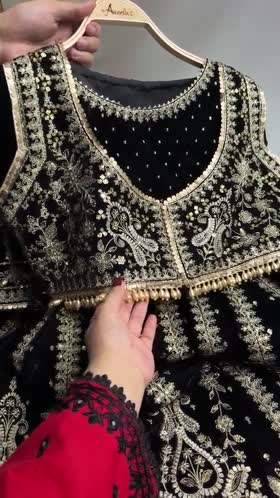Rs 40000 Aneelas Stitched Velvet Heavy Emb 3pc With Koti [Full Sleeved] [VT-26-09-B] [Dispatch Time 2 Months]