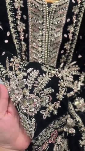 Aneelas Stitched Wedding Velvet Emb 3pc [SUMBAL-01] [Dispatch Time 2 Months]