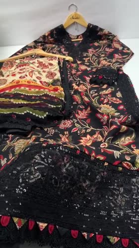 Rs 13500 Aneelas Stitched Lawn Emb Print Chiffon Duppata 3pc [SPR-26-30-A] [Dispatch Time 2 Months]