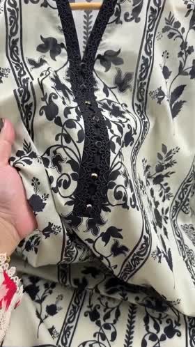 Rs 5500 Aneelas Stitched Print Kaftan 2pc [Black Trouser] [SPR-26-63-B] [Dispatch Time 2 Months]