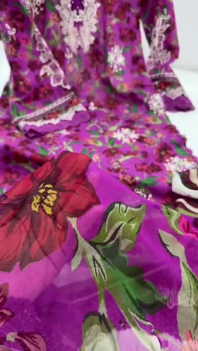 Rs 10500 Aneelas Stitched Lawn Emb Chiffon Duppata 3pc [LUX-16] [Dispatch Time 2 Months]