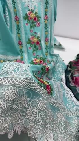 Rs 15000 Aneelas lawn Emb chiffon Duppata 3 pc stitched [Dispatch Date 28th May] ~ [Chest 22] [Length 44] LARGE