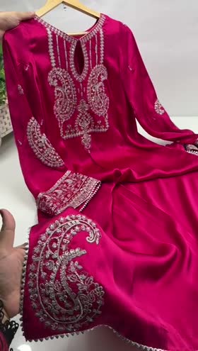 Rs 15500 Aneelas Stitched Silk Emb Chiffon Emb Duppata 3pc [RS-08] [Dispatch Time 2 Months]