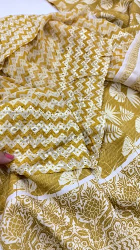 Rs 3200 Viscose jacquard 3 pc Emb chiffon duppata