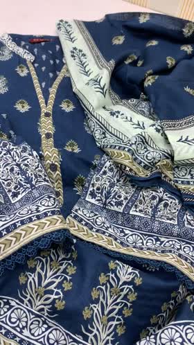 Rs 3700 Bin saeed stitched printed 3pc ( CH 22 L 41) L