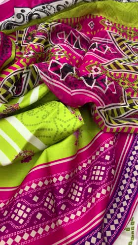 Rs 2750 viscose printed 3 pc crinkle duppata [D 8]