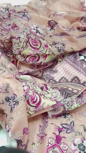 Rs 2750 karandi printed 3pc chiffon duppata (D 4)