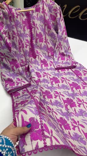 Rs 4500 Aneelas stitched same printed shirt trouser Slub khadar  PRE BOOKING [CH 19  L44]SMALL