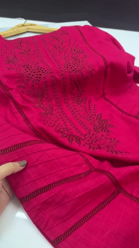 Rs 6500 Aneelas Emb stitched khadar 2 p [PRE BOOKING] [CH23  L43]XLARGE