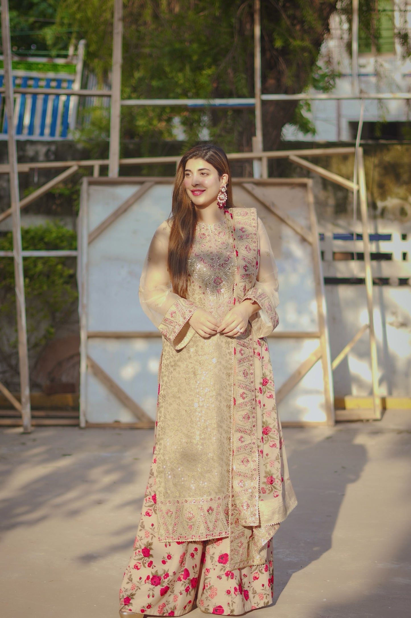Rs 23500 Aneelas Stitched Party Wear/ Wedding Wear 3pc With Raw Silk Trouser [FC-05-B] [Dispatch Time 2 Months]